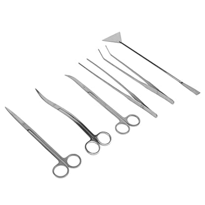 Drfeify Aquarium Stainless Steel Scissor Tweezer Spatula Tool Set for Fish Tank Plant Care