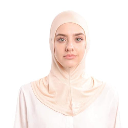 Modal Jersey Muslim Amira Instant Hijab Scarf for Women Jersey Hijab Undercaps - color: Beige
