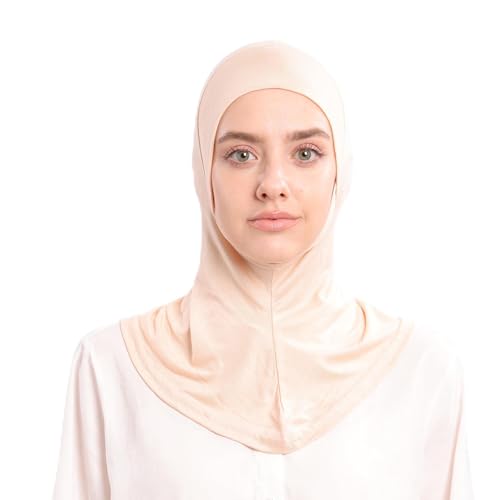 Modal Jersey Muslim Amira Instant Hijab Scarf for Women Jersey Hijab Undercaps - color: Beige