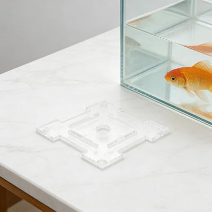 Clear Acrylic Fish Tank Lid with Feeding Holes, Multi-Slots and Corner Guards - Aquarium Anti-Jumping Top Cover for 4.7''X4.7'' Breeder Terrariums
