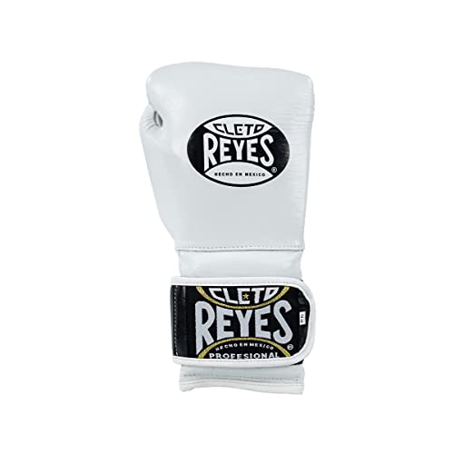 CLETO REYES Training Boxing Gloves with Hook and Loop Closure for Sparring and Heavy Punching Bags, Men and Women, MMA, Kickboxing, Muay Thai - color: White, size: 16oz.