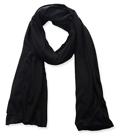 vabovin Head Wraps for Black Women Stretch Jersey Knit Turban Headwrap Solid Color Headscarf Headband Shawl - color: 03- Black