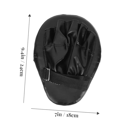 BESPORTBLE 2Pcs Curved Boxing Hand Pads, Black PU Sponge, for Men and Women | Impact and Kick Resistance, Safe Feel, Three-Layer Thick Build, Martial Arts Practice, Boxing Strike Focus
