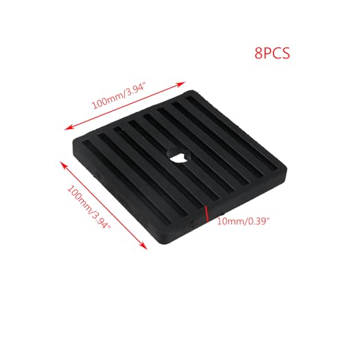 MY MIRONEY 8PCS 3.94” Square Rubber Anti-Vibration Isolator Pads, Air Conditioner Shock Pads for Air Compressor, Air Conditioner Unit, HVAC, Treadmill - style: 3.94” Square