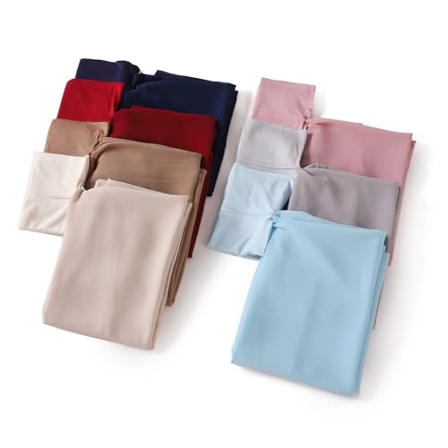 Instant Chiffon Hijab Set 3-in-1 Hijabs Scarf with Built-in Magnets and Undercap Head Wraps with Modal Cap - color: Almond 14#