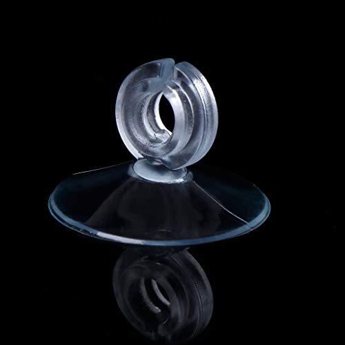 10 Pieces Aquarium Suction Cup Diameter 1.2in Transparent Plastic Sucker with Clips Fish for Tank Pipe Hose Tube Holder