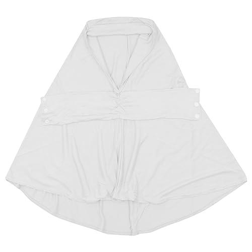 AIBEARTY Women Fashion Instant Muslim Turban Hijab with Snap Fastener Breathable Headscarf Bonnet Cap Turban Hat Shawl - color: Modal White-3 Buttons