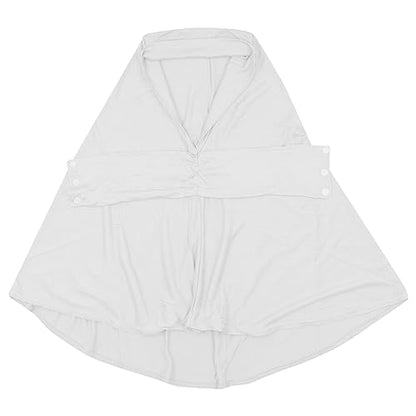 AIBEARTY Women Fashion Instant Muslim Turban Hijab with Snap Fastener Breathable Headscarf Bonnet Cap Turban Hat Shawl - color: Modal White-3 Buttons