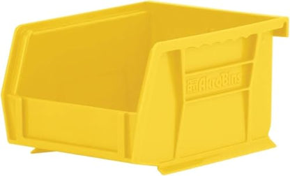Akro-Mils 30210 AkroBins Plastic Storage Bins, 5"x4"x3", Yellow, 24-Pack | Space-Saving Stackable Bins for Garage, Pantry, Craft Organization - color: Yellow