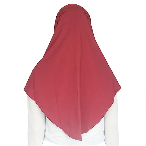 Women's Muslim Hijab Al-Amira Hijabs 2 Pieces with Tube Underscarf Cap Instant Soft Scarf - color: Wine Red