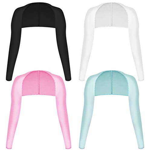 Yookat 4 Pieces Cooling Shawl Golf Cooling Shawl Arm Sleeve Sun Protection Golf Shrug for Women Men Outdoor Sports - color: Black, White, Pink, Blue