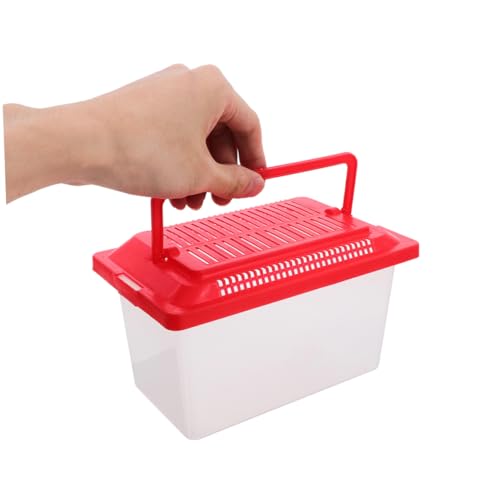 TOYANDONA Portable Fish Tank Breathable Lid Turtle Habitat and Handheld Reptile Feeding Box for Hamsters and Aquatic Pets for Travel and Observation