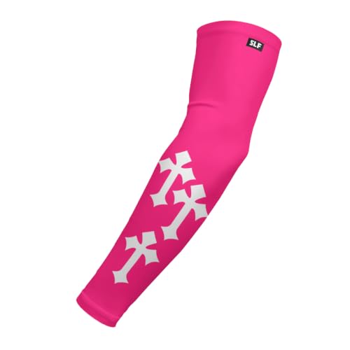 Faith Cross White and Black Arm Sleeve - color: Gothic Cross Pink, size: Small-Medium