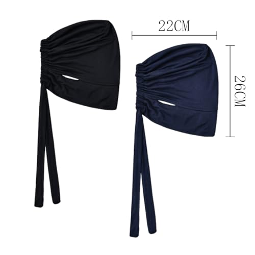 Hijab Undercaps Slouchy Beanies Cap Soft Hijab Caps Under Scarf for Women Muslim Jersey Inner Beain-Cap - color: Black+navy