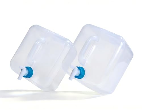 ASEVAT 2 Pcs 2.6Gallons Water Storage Cube, BPA-Free Collapsible Water Container with Spigot, Leak-Proof Food-Safe Portable Water Jug for Camping, Hiking, Backpacking & Emergency Survival Kits - size: 2.6Gal