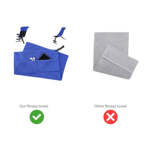 Angelica & Co Microfiber Fast Drying Gym Towel with Phone Pocket, Zipper, Fitness, Pilates, Yoga Mat Cover, Bench Cover, Camping - Purple L - color: Purple