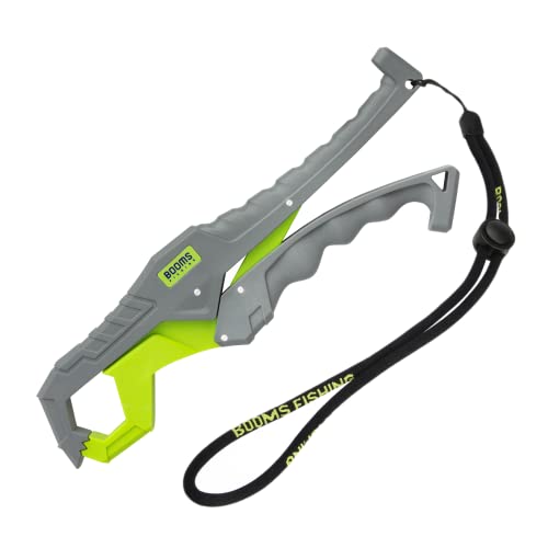 Booms Fishing G05 Lip Gripper Saltwater, 9.4" Plastic Catfish Grippers Pliers, Grabber Tool With Lanyard, Grips for Kayak Fishing Accessories, Great Holder for Caught Fish