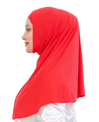 Prien Instant Hijab For Women, Muslim Long Scarf, Undercap Turban Set, Turkish Islamic Clothing, Prayer Clothes For Abaya - color: Brink Pink