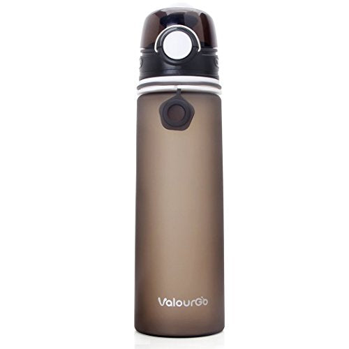 Valourgo Collapsible Water Bottle, Silicone Foldable with Leak Proof Valve BPA Free, Aqua Blue, 21 oz - color: gray
