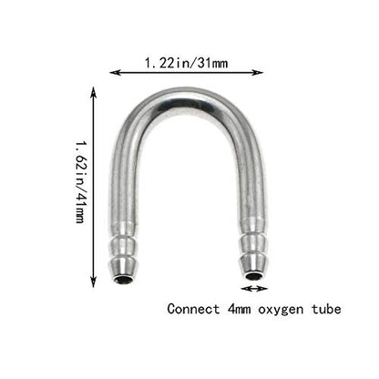 Aquarium U-Shape Connectors Stainless Steel Fish Tank Air Pump Accessories CO2 System U-Shape Tube Connector
