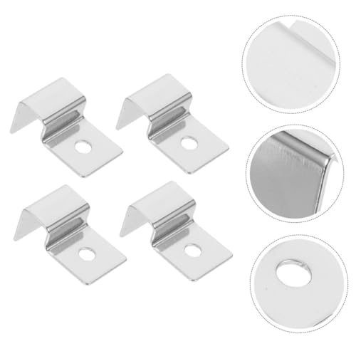 BESPORTBLE 4pcs Heavy Duty Stainless Steel Fish Tank Support Bracket Sturdy Aquarium Lid Holder for Glass Covers Easy to Install Resistant and Design
