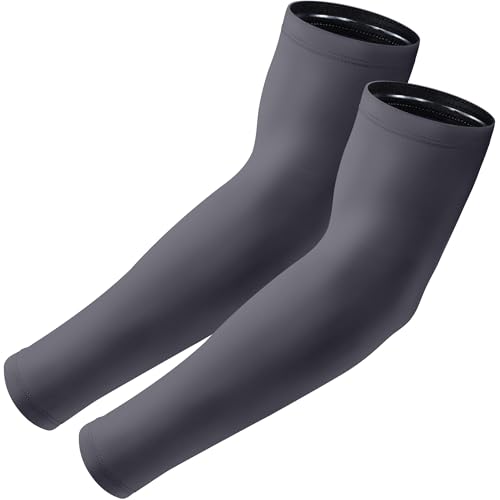 Arm Sleeves, UV Sun Protection Cooling Arm Covers for Men/Women | UPF 50+ UV protection; Sweat-wicking & cooling; Non-slip design; Lightweight & breathable - color: 1 Pairs - Dark Gray