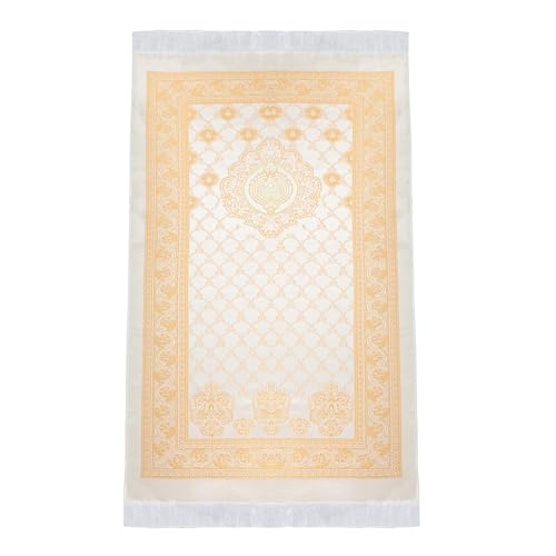 Prayer Rug Muslim Prayer Mat for Kids Men Women - Soft Thin Prayer Carpet Mats Islam for Eid Travel Ramadan, Mubarak Islamic Gifts (Champagne) - color: Champagne