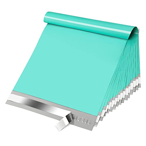 Fuxury Poly Mailers 10x13 100 Pcs Teal Shipping Envelopes, Self-Sealing Envelopes, Boutique Custom Bags, Enhanced Durability Multipurpose Envelope, Keep Items Safe & Protected | Strong Adhesive Packaging Mailers Poly Bag,Waterproof Self Seal Mailing Envel