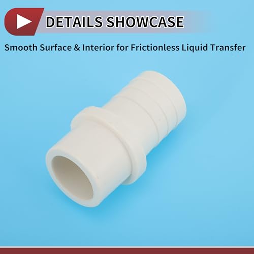 Plastic Hose Barb Fitting 1-1/4" x 1.2" Barb OD Straight Through Pipe Connector White 5 Pcs - color: White, size: 1-1/4"x 1.2" OD