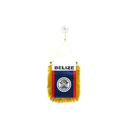 AZ FLAG Belize Pennant 4x6 in Belizean 100D Polyester Suction Cup - color: Belize