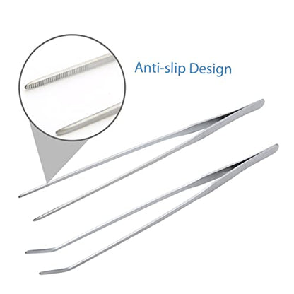 COLLBATH Stainless Steel Tweezer Scissors for Aquarium Aquascaping Kit Plant Care Tools Set