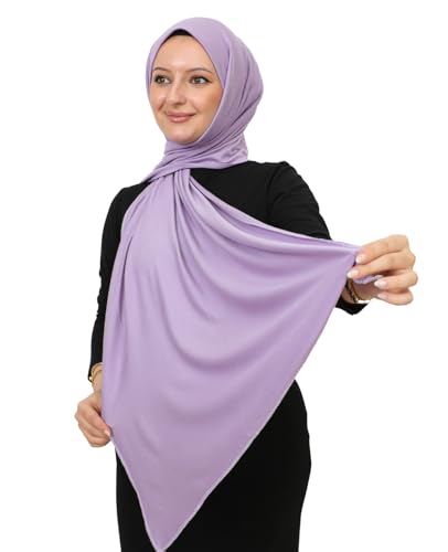 Prien Hijab for Women Viscose Scarf Lightweight Muslim Hijabs Long Shawl Islamic Scarves Turkey Silk Headscarf for Womens - color: Lilac