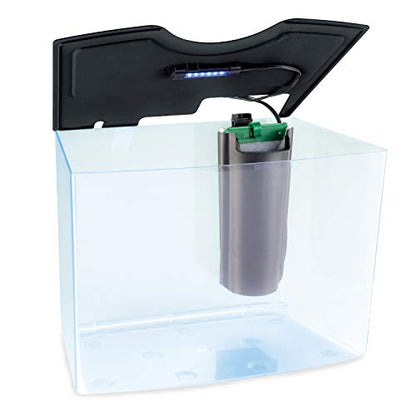 GloFish Crescent aquarium Kit 3 Gallons, Includes Hidden Blue LED Light And Internal Filter - size: 3-Gallon