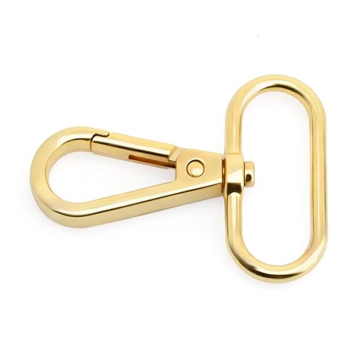 CRAFTMEMORE Snap Hook Swivel Push Gate Lobster Clasps Fashion Clips Purse Making FS10 Pack of 10 (Gold, 1-1/4 Inch) - color: Gold, size: 1-1/4 Inch