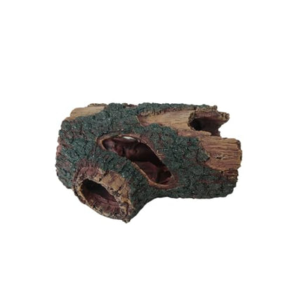 Aquarium Decaying Trunk Ornament, Resin Fake Logs Fish Tank Decor with Holes, 5.3 inch Driftwood Wood Decorations Ornament, Hollow Betta Hideout Reptile Hideaway Caves, Turtle Tree Trunk Hide Cave