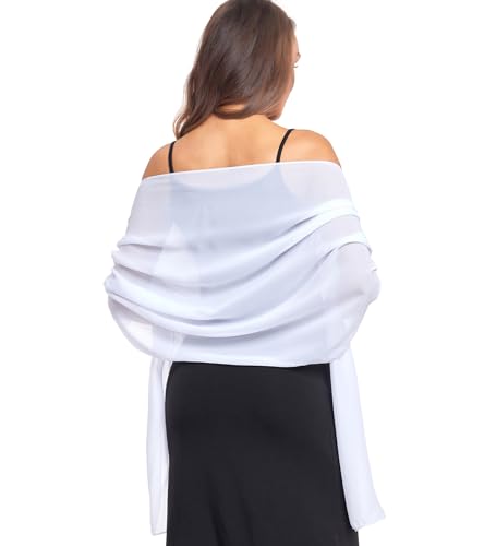 Shawl and Wrap for Evening Dresses Wedding Sheer Scarfs Women Scarve - color: White, size: One Size