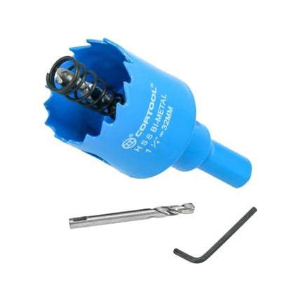 1-1/4 Inch Hole Saw with Arbor for Metal and Wood Cutting, Bi-Metal Hole Cutter, 1-1/4" Hole Saw Kit for Drywall, Wood, PVC Boards, Fiberglass and Vent Pipes - style: 1-1/4"（32mm）
