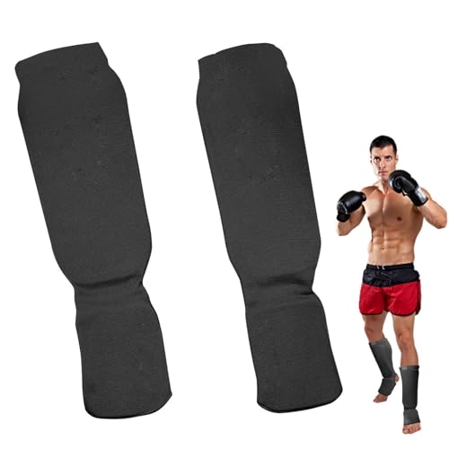 Kickboxing Shin Guard - Shin Kickboxing Pad, Lightweight Shin Instep | Padded Guards | Breathable Instep Guard Training, Easy to Handle Sparring Protective Gear, Shin Kick Pads for Adults - size: Medium
