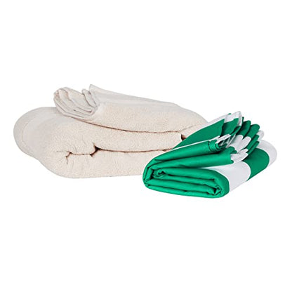 Dock & Bay Beach Towel - Quick Dry, Sand Free - Compact, Lightweight - 100% Recycled - Includes Bag - Cabana - Cancun Green - Extra Large (200x90cm, 78x35) - color: Cabana - Cancun Green, size: Extra Large (200x90cm, 78x35")