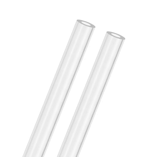 M METERXITY 2-Pack Clear Rigid Acrylic Pipe, 6mm[0.24"] ID x 12mm[0.47"] OD Plastic Round Tube for Water Cooling System/Lamps/Fountains/Aquariums/Display Stand, Acrylic Tubing [305mm/12IN] - size: 6mm ID x 12mm OD