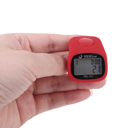 Finger Counter Islamic Tasbih Bead 6 Digital LED Electronic Handheld Counter With Remind For Time Manual, Black