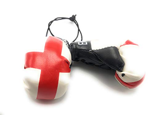 Hanging Car Mirror Mini Boxing Gloves (England (Saint George's Cross)) - color: England (Saint George's Cross)