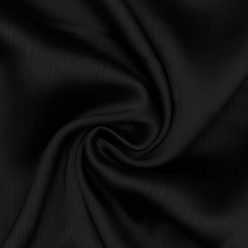 JUMISEE Silky Satin Hijab Scarf for Women Fashion Crinkle Crepe Instant Muslim Islamic Hijab Head Wrap Long Shawls - color: Black