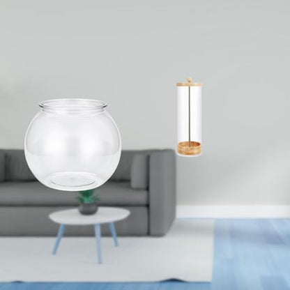 Baoblaze Transparent Small Fish Tank Straw Organizer Vase for Office Table Home Decor Plants and Reusable Counter Makeup Brush Holder