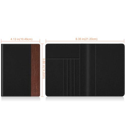FINTIE Passport Holder, Slim Travel Wallet RFID Blocking Card Case Cover - color: Denim Black