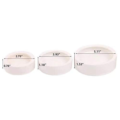 Reptile Food Water Bowl, 2 pcs Ceramics Worm Dish,Anti-Escape Reptile Water Feeder,Mealworm Bowl for Lizard Gecko Bearded Dragon, (S,M,L) (Medium) - size: Medium