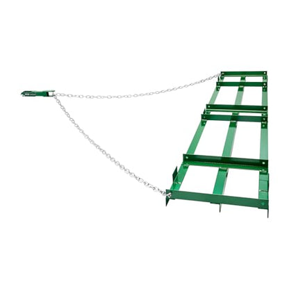 VEVOR Drag Harrow, 8 ft Heavy Duty Tow Behind Drag Harrow with Adjustable Bars & 72 in Chain, Driveway Grader Landscape Rake for ATV, UTV, Tractor, Mower Tow Behind Yard Lawn Leveling Tool - size: 8 FT- Green