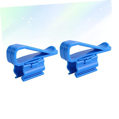 2pcs Aquarium Filtration Hose Holder Clip Water Clip for Fish Tank Pump Stabilization Soft Tube Clamp for Easy Cleaning and Water Changes Blue - size: 8.5*1.8CM