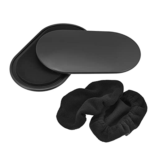 Generic Exercise Core Sliders, Oval Glider Discs with Feet Covers, Dual Sided Usage in Home Gym for Full Body Workout, Black