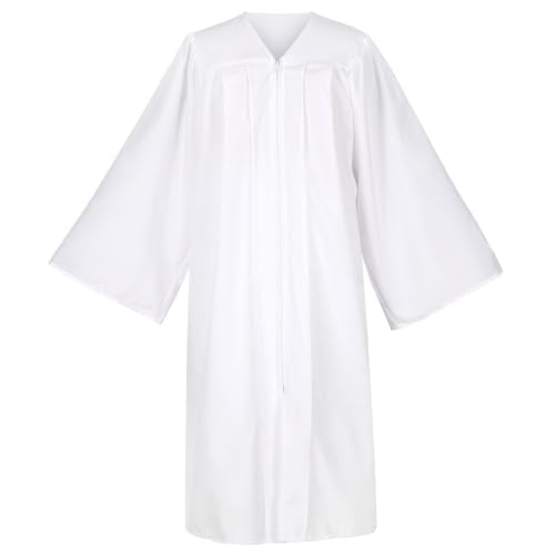교회 성인을 위한 유니 매트 합창단 가운, 고등학교 및 학사 전용 졸업 가운 - color: 화이트., size: 51